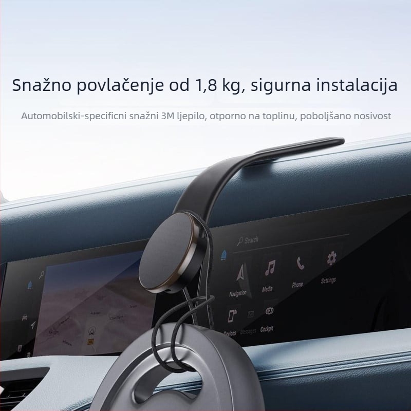 Auto držač za telefon s sklopivim dizajnom i disk magnetnom usisnom držačem za ploču (ljepljivi način montaže; univerzalno; ploča kompatibilna; snaga: 0W; nije punjiv)
