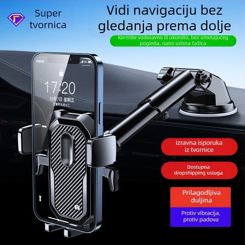 Držač za telefon u automobilu s usisnim nosačem na ploču (ABS+PC)