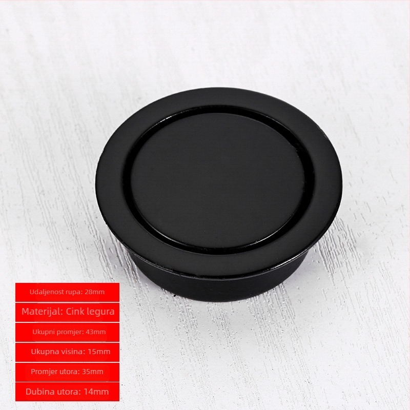 Sakrivena ručka za ormar i ladicu, okrugli tatami stil, Sowegu 6880, moderni minimalistički stil, katalpa legura