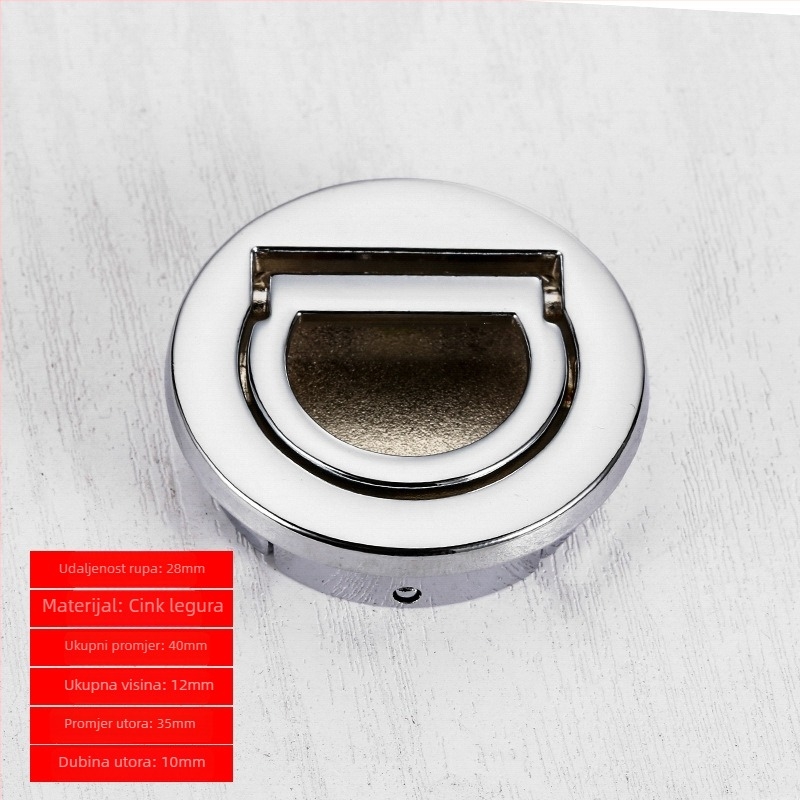 Sakrivena ručka za ormar i ladicu, okrugli tatami stil, Sowegu 6880, moderni minimalistički stil, katalpa legura