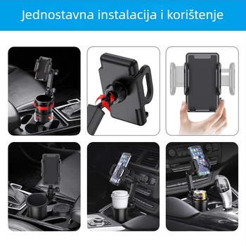 Auto držač čaše i držač za telefon – 2 u 1, PC/ABS materijal, model SD-1055, podrijetlo Yuyao/Ningbo/Zhejiang