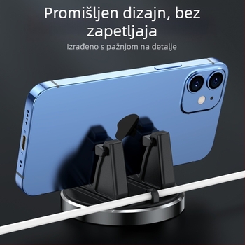 Univerzalni držač za mobitel u automobilu s usisnom čašom, 360° metalna rotacija na ploči, otporan na udarce