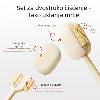 Dugačka četka za čišćenje čaša za bočice, šalice i slamke; 3-u-1 četka za prostore i spužva