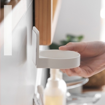 Plastični zidni regaľ za kupaonicu, bez bušenja, s vakuumskim pričvršćivanjem, jednoslojni, za sredstva za dezinfekciju ruku, četkice za zube i čaše