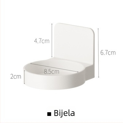 Plastični zidni regaľ za kupaonicu, bez bušenja, s vakuumskim pričvršćivanjem, jednoslojni, za sredstva za dezinfekciju ruku, četkice za zube i čaše