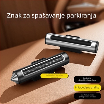 2-u-1 znak za parkiranje s pomičnim telefonskim brojem na vozilu, metalna konstrukcija, mogućnost tiska logotipa