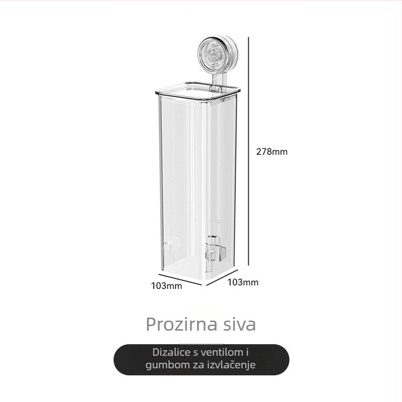 Zidni držač papirnih čaša s usisnom ventuzom, plastični, 1 sloj, za jednokratne čaše