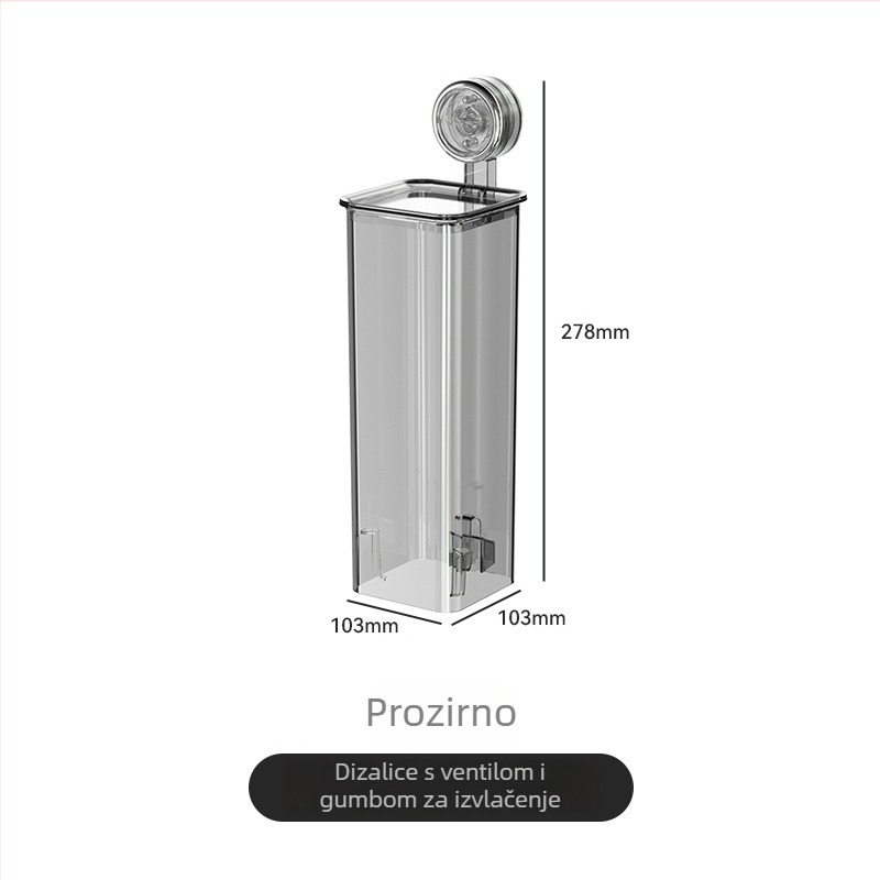 Zidni držač papirnih čaša s usisnom ventuzom, plastični, 1 sloj, za jednokratne čaše