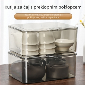 Independence 4898 PS Kutija za pohranu čaja s poklopcem, otporna na prašinu, stolni organizator za čaje i šalice (1 L)