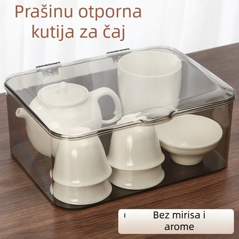 Independence 4898 PS Kutija za pohranu čaja s poklopcem, otporna na prašinu, stolni organizator za čaje i šalice (1 L)