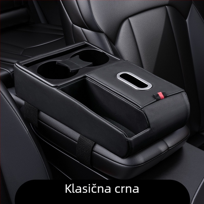Kožni organizator automobila s kutijom za maramice i držačem za čaše, univerzalna kompatibilnost, porijeklo Guangzhou, prilagođena obrada