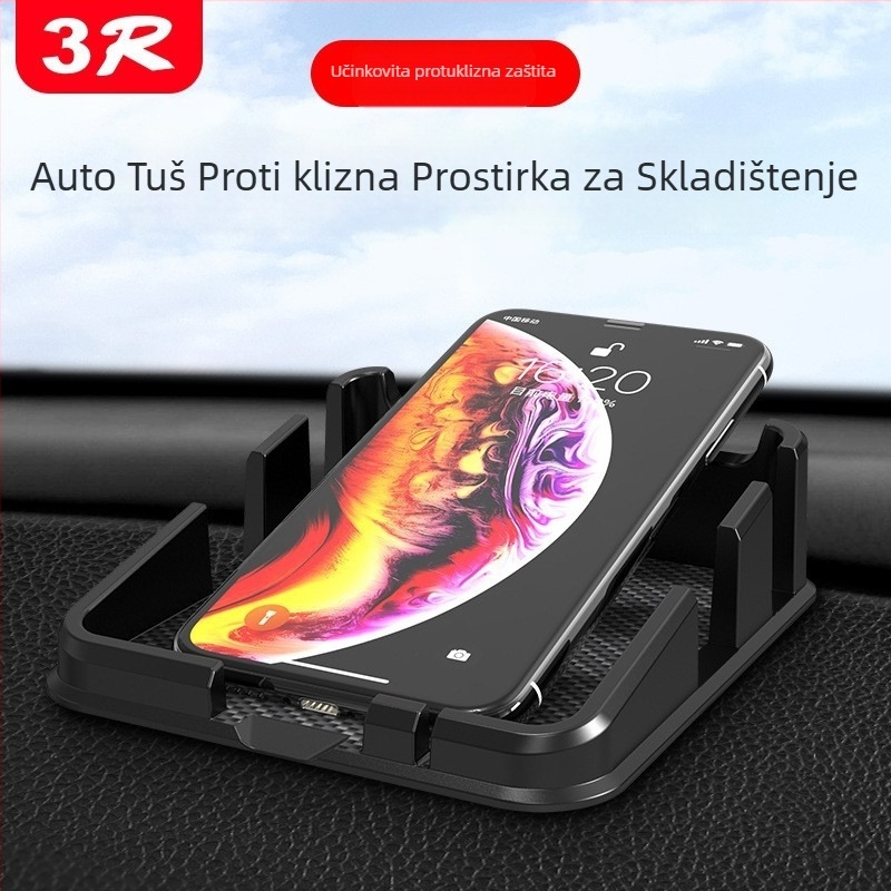 Protuklizna podloga za automobil na ploči upravljača i središnjoj konzoli; višenamjenski dizajn s držačem za telefon; PVC materijal; prilagodljiva obrada; marka Runnan