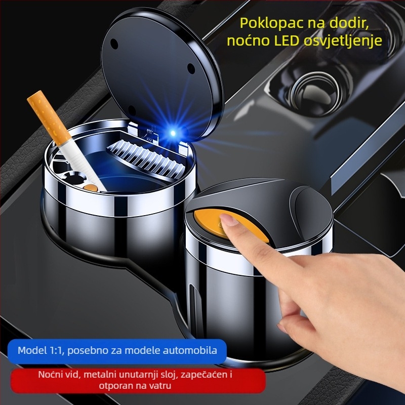 Auto pepelnjak s poklopcem, kreativan i personaliziran višenamjenski unutarnji dodatak za automobil, ABS premaz, model QCYHG, ubrizgavanje, masa 160 g