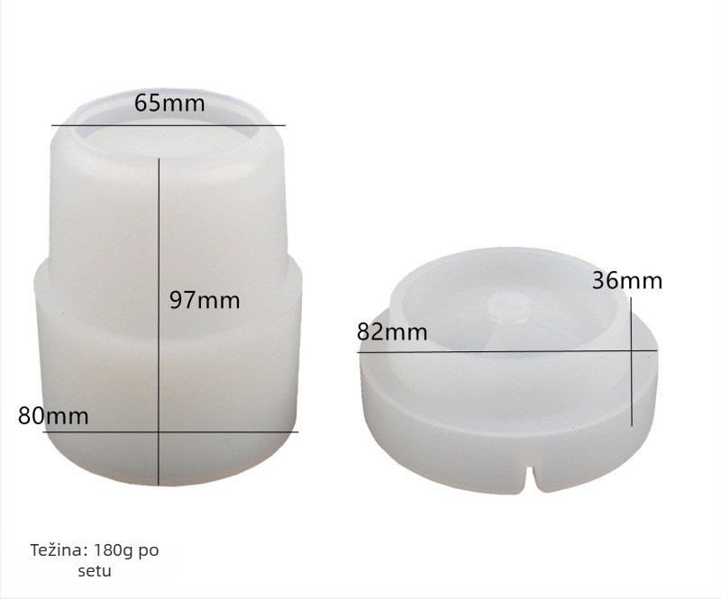 Silikonska cilindrična forma za automobilsku pepeljaru, kalupa za pečenje
