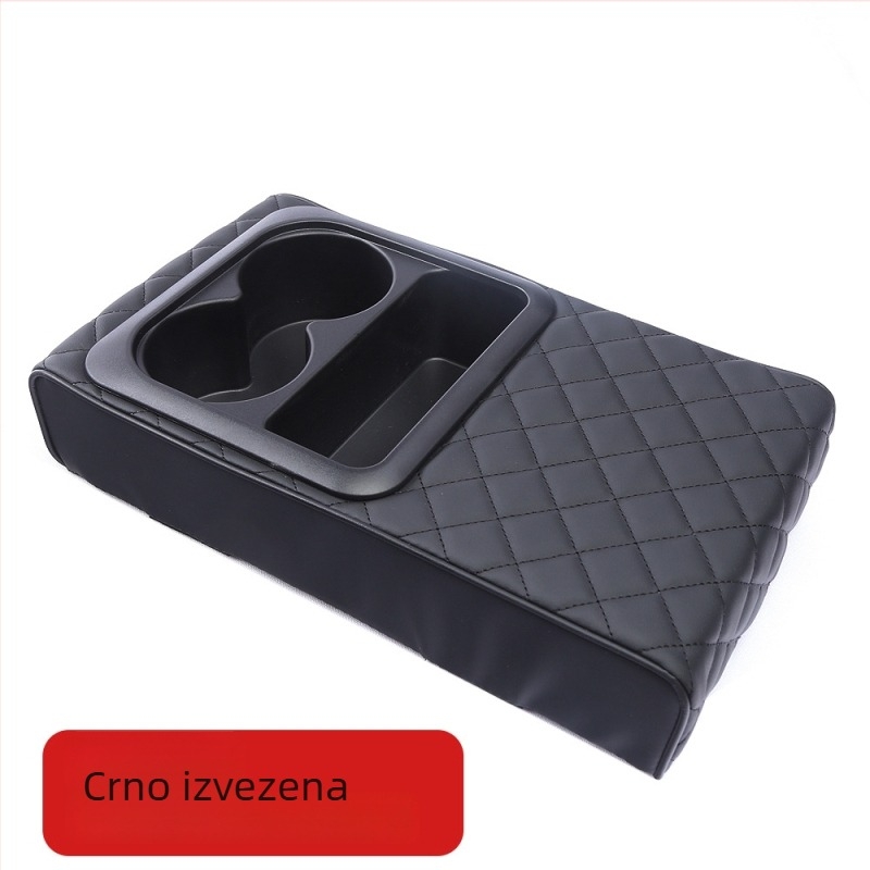 Kožni automobilni naslon za ruku s držačem za čaše i spremištem, univerzalno, marka sumu