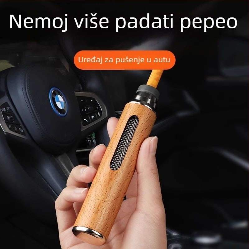 Pepeljak za auto, usisavanje dima i bez prosipavanja pepela, metalni, model S, urezani, težina 0,04 kg, Zhejiang