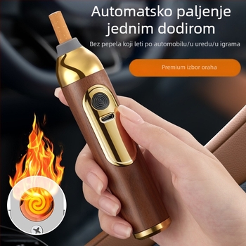 Auto pepelnik od orahovog drveta, minimalistički lagani luksuz, YANMIAO, tiskano logo