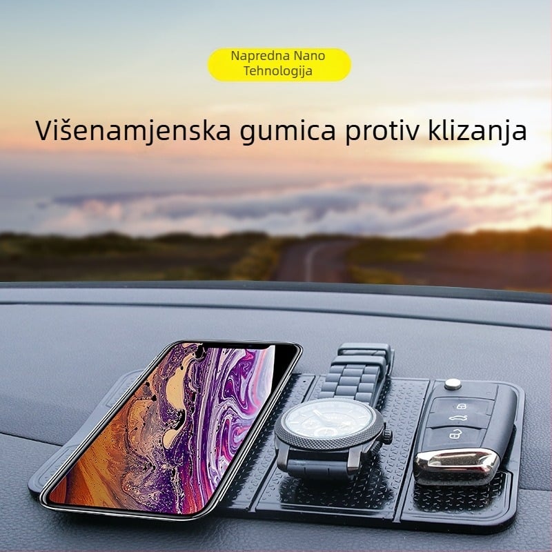 Višenamjenski sklopivi nosač za središnju konzolu automobila s ljepilnim držačem i protukliznom podlogom za pohranu — Material PU | Marka Lan Bo Wang | Licencirana privatna etiketa