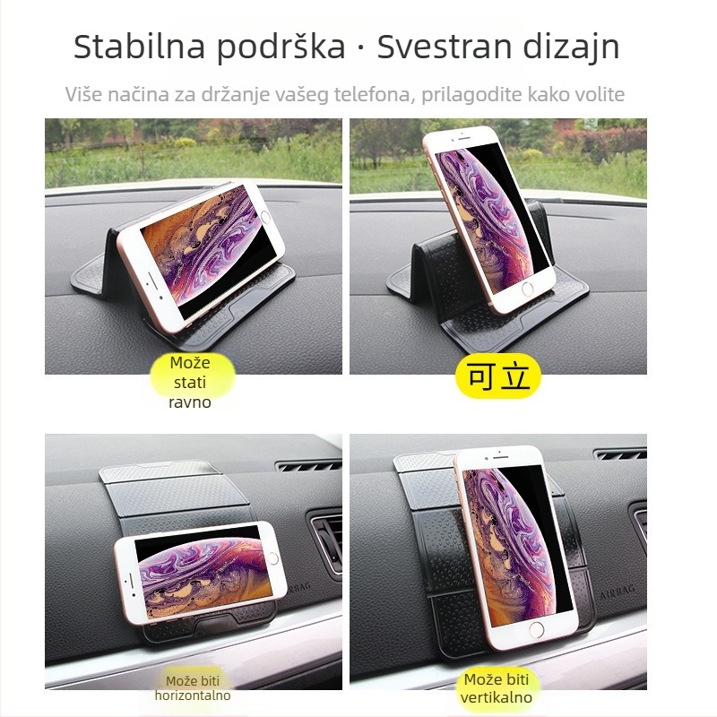 Višenamjenski sklopivi nosač za središnju konzolu automobila s ljepilnim držačem i protukliznom podlogom za pohranu — Material PU | Marka Lan Bo Wang | Licencirana privatna etiketa