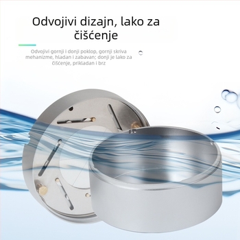 Metalna pepeljara s poklopcem, otvaranje/zavarivanje; dekorativna i skladišna funkcija; ispis logotipa dostupan