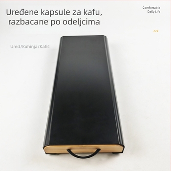 Stalak za kapsule kave s ladicom, veliki kapacitet, zaštita od prašine, stolni organizator, sklopiv, pomični, višestruka namjena