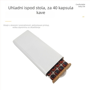 Stalak za kapsule kave s ladicom, veliki kapacitet, zaštita od prašine, stolni organizator, sklopiv, pomični, višestruka namjena