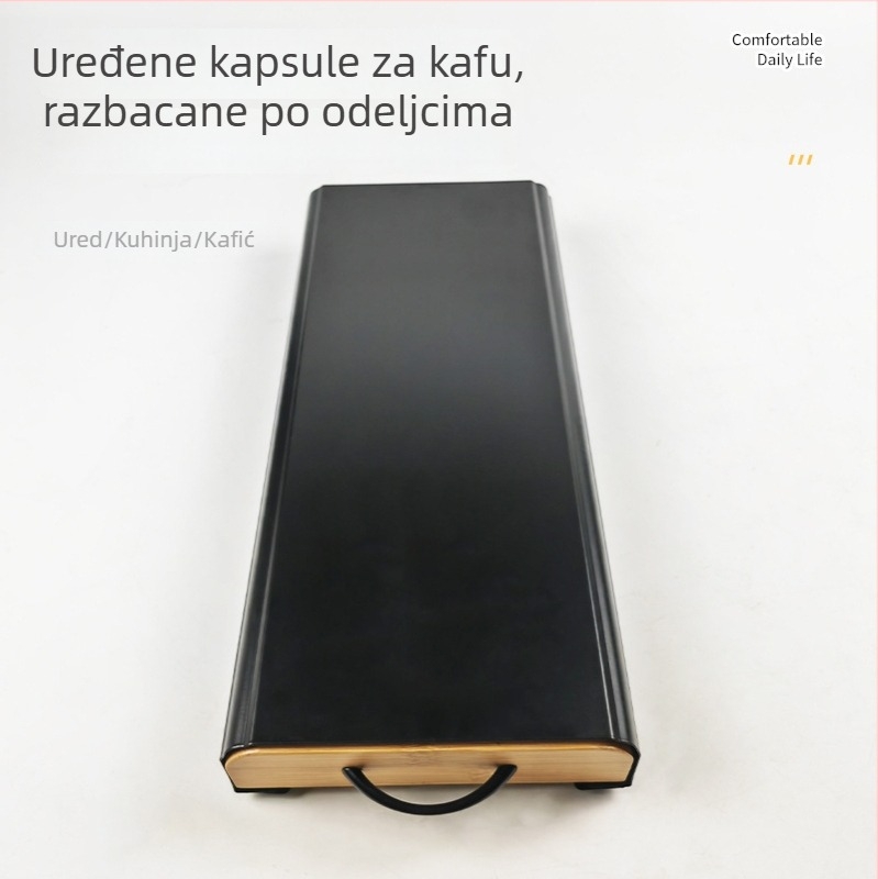 Stalak za kapsule kave s ladicom, veliki kapacitet, zaštita od prašine, stolni organizator, sklopiv, pomični, višestruka namjena
