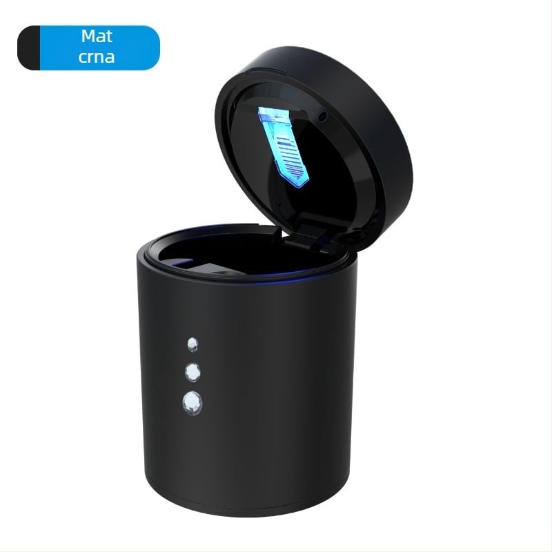 Auto pepelnjak - personaliziran, višenamjenski, s poklopcem i svjetlom; materijal: ABS otporan na toplinu; model SD-1204; težina 150 g; namijenjen za uporabu u vozilu