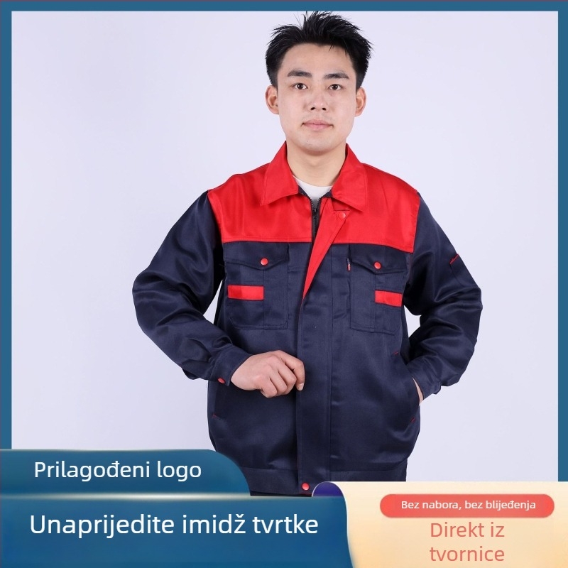 Kombinezon za zaštitu na radu za sve sezone – muško radno odijelo za popravak automobila, otporno na habanje i prljavštinu, otpornost na opekline, prozračan, brzo suši, 100% poliester