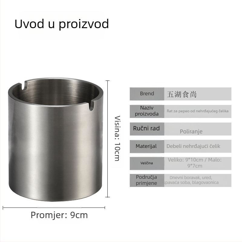 Nehrđajući čelik pepelarnik s prostorom za pohranu, prilagođeni logotip i mogućnost privatne licence marke