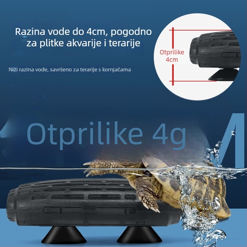 Grijač štapić za kornjače, kompaktni automatski grijač s konstantnom temperaturom za akvarije s kornjačama i ribama, mini grijač s kontrolom temperature za niski nivo vode