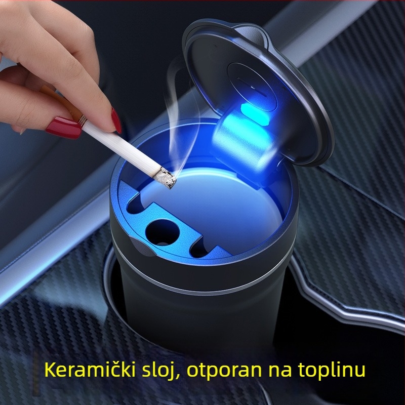 Auto popolnjak s keramičkom otpornom na plamen, LED osvjetljenjem, poklopcem, model L3889, težina 116 g