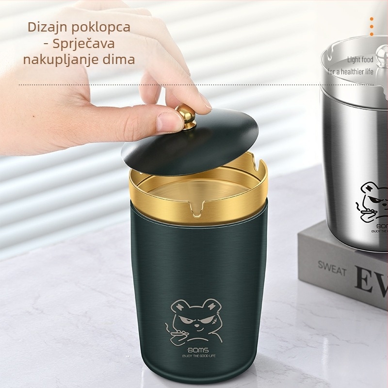 Pepelnjak od nehrđajućeg čelika – kreativni nordijski svijetla luksuzni dizajn s otiskom logotipa, za ured, dnevni boravak i automobil