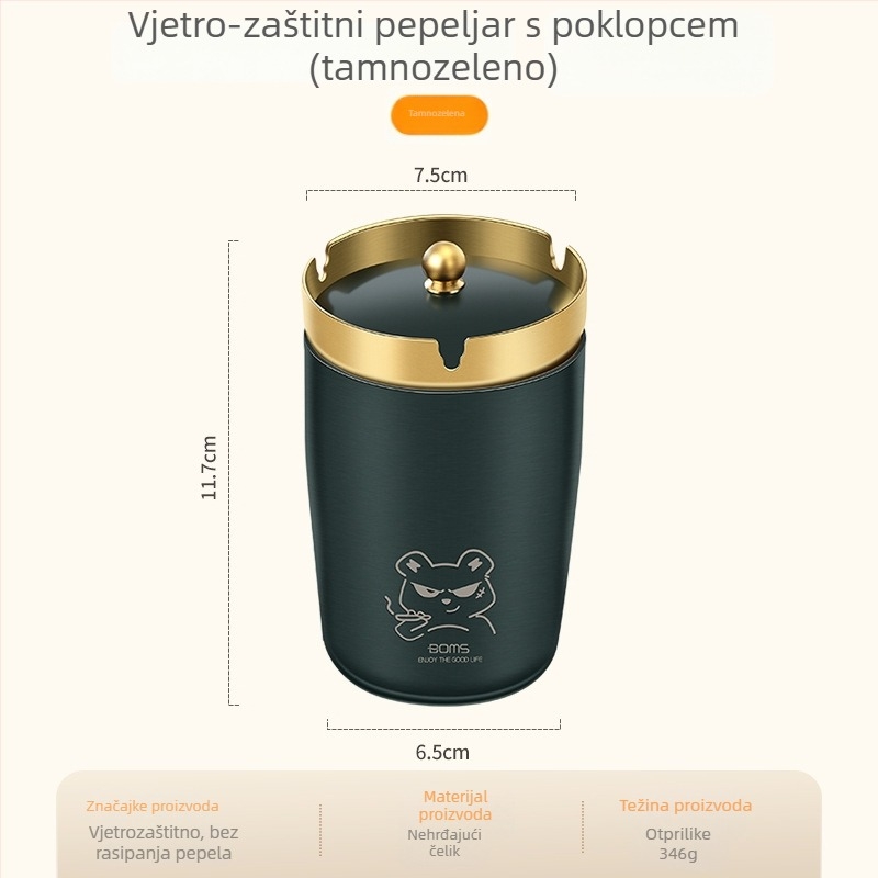 Pepelnjak od nehrđajućeg čelika – kreativni nordijski svijetla luksuzni dizajn s otiskom logotipa, za ured, dnevni boravak i automobil