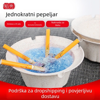 Jednokratni plastični pepelnik s dizajnom protiv širenja pepela, tisak logotipa, prilagodljiv; Daoying; 900 komada u kutiji; pogodan za bilijarne dvorane, barove i automobile.