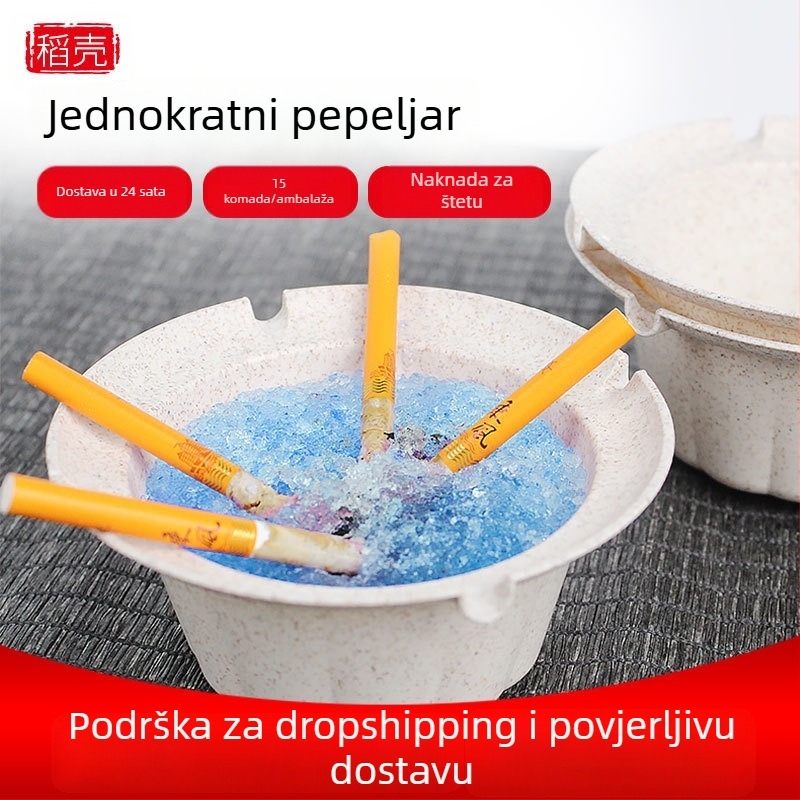 Jednokratni plastični pepelnik s dizajnom protiv širenja pepela, tisak logotipa, prilagodljiv; Daoying; 900 komada u kutiji; pogodan za bilijarne dvorane, barove i automobile.