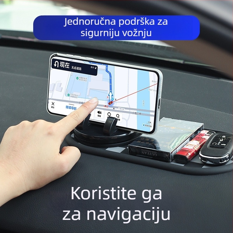 Auto držač za telefon na ploči automobila s protukliznom podlogom, PVC, otporan na visoke temperature, perivi