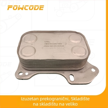 POWCODE Hladnjak ulja motora za Fiat Opel 1.3D dizelski motor (Model motora: 199 A3.000, Z 13 DTH, 263 A2.000; Dodatne oznake: 55210824, 93192557, 55258602, 55213468)