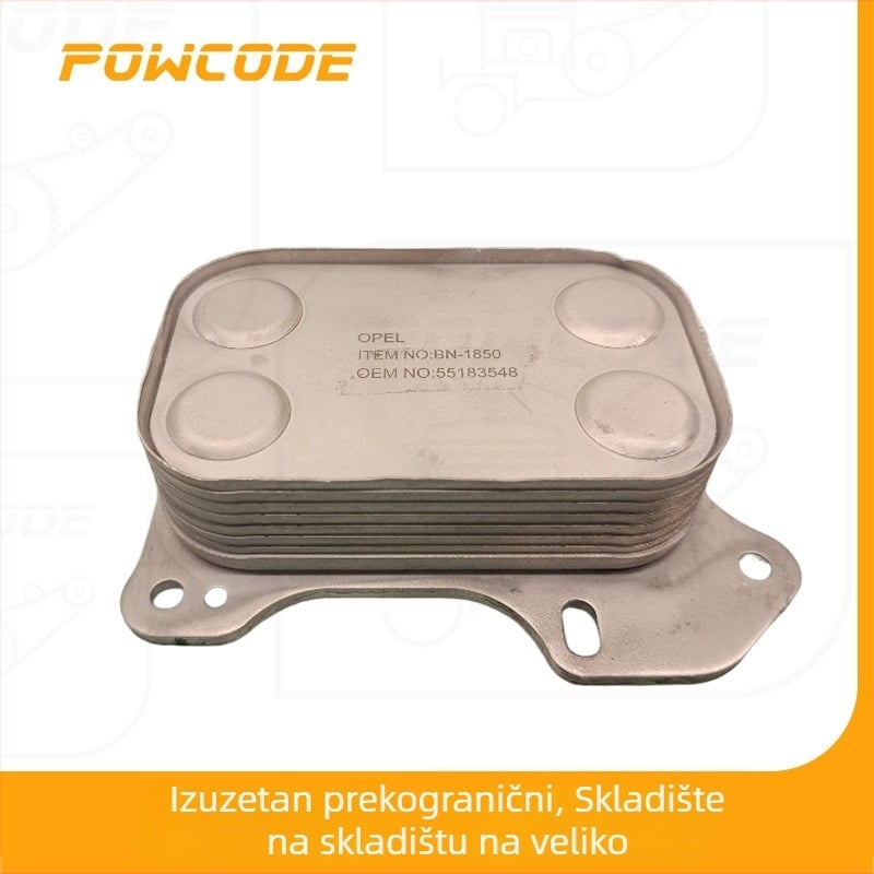 POWCODE Hladnjak ulja motora za Fiat Opel 1.3D dizelski motor (Model motora: 199 A3.000, Z 13 DTH, 263 A2.000; Dodatne oznake: 55210824, 93192557, 55258602, 55213468)