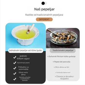 Jednokratni plastični pepelnjak s dizajnom protiv rasipanja pepela, mogućnost ispisa logotipa, prilagođena obrada