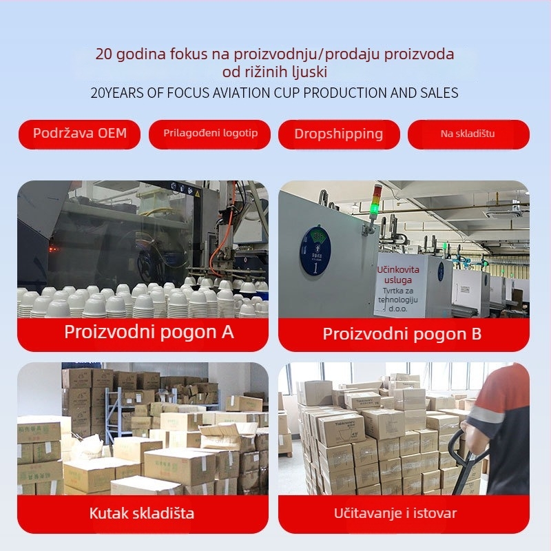 Jednokratni plastični pepelnjak s dizajnom protiv rasipanja pepela, mogućnost ispisa logotipa, prilagođena obrada