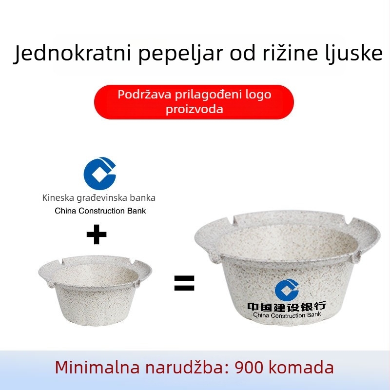 Jednokratni plastični pepelnjak s dizajnom protiv rasipanja pepela, mogućnost ispisa logotipa, prilagođena obrada