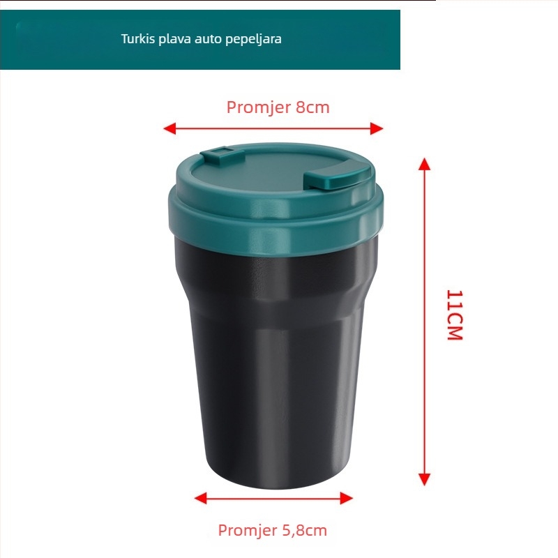 Auto pepeljar za ugradnju, plastika, model AC-802, 120 g, namijenjeno automobilima, branda carfu