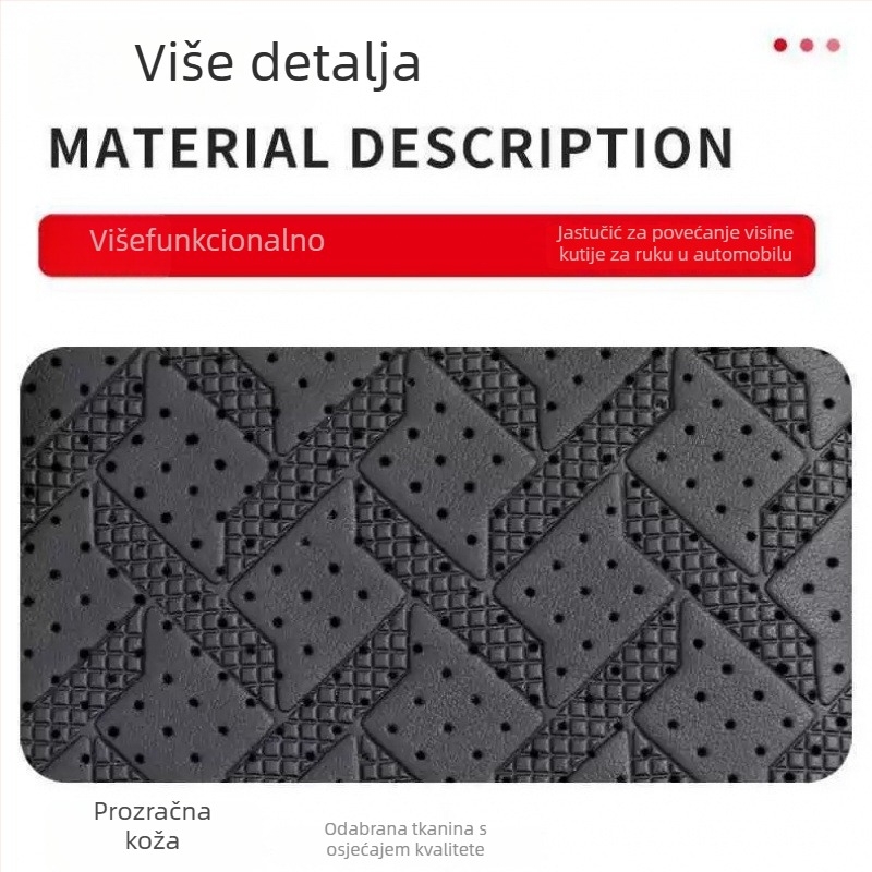 Kožna podložnica naslona za ruku u automobilu, universalni model, s držačem za čaše i džepom za pohranu, podizanje podrške za lakat, model 03, težina 350 g, artikl R2502