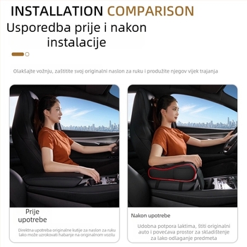 Podložak za središnju konzolu automobila s povećanjem visine, kožna, univerzalna kompatibilnost, 400 g, prilagođena obrada