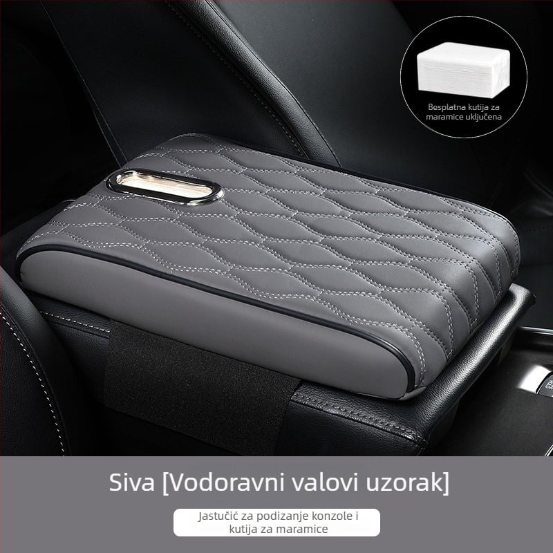 Kožni naslon za ruku automobila s držačem maramica – univerzalna kompatibilnost, prilagodba po narudžbi, privatna oznaka odobrena