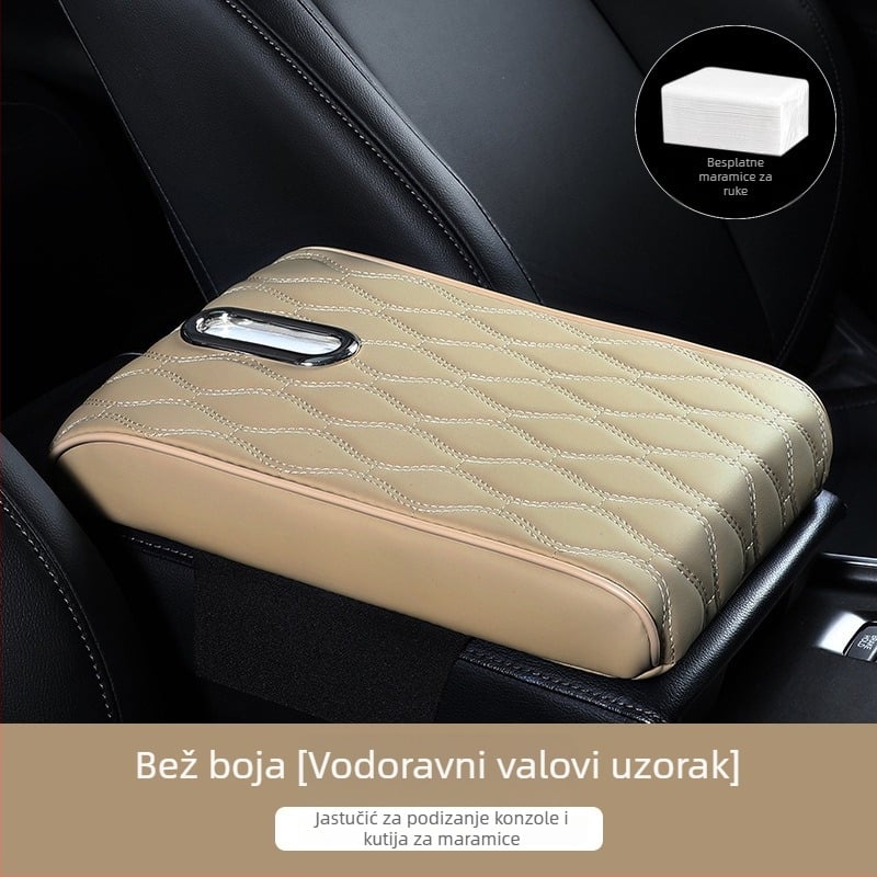 Kožni naslon za ruku automobila s držačem maramica – univerzalna kompatibilnost, prilagodba po narudžbi, privatna oznaka odobrena