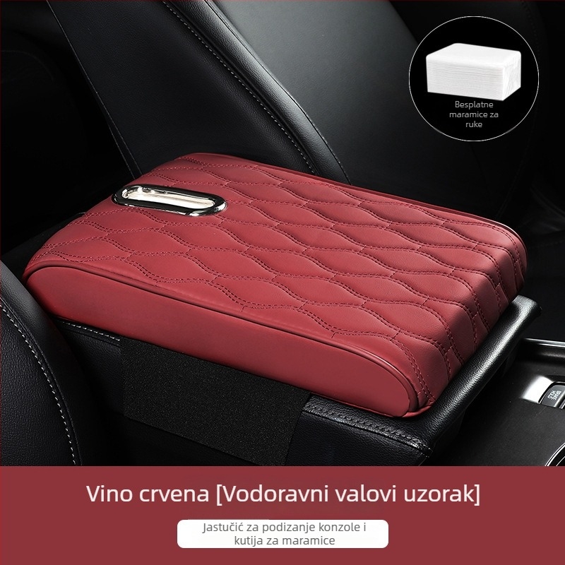 Kožni naslon za ruku automobila s držačem maramica – univerzalna kompatibilnost, prilagodba po narudžbi, privatna oznaka odobrena