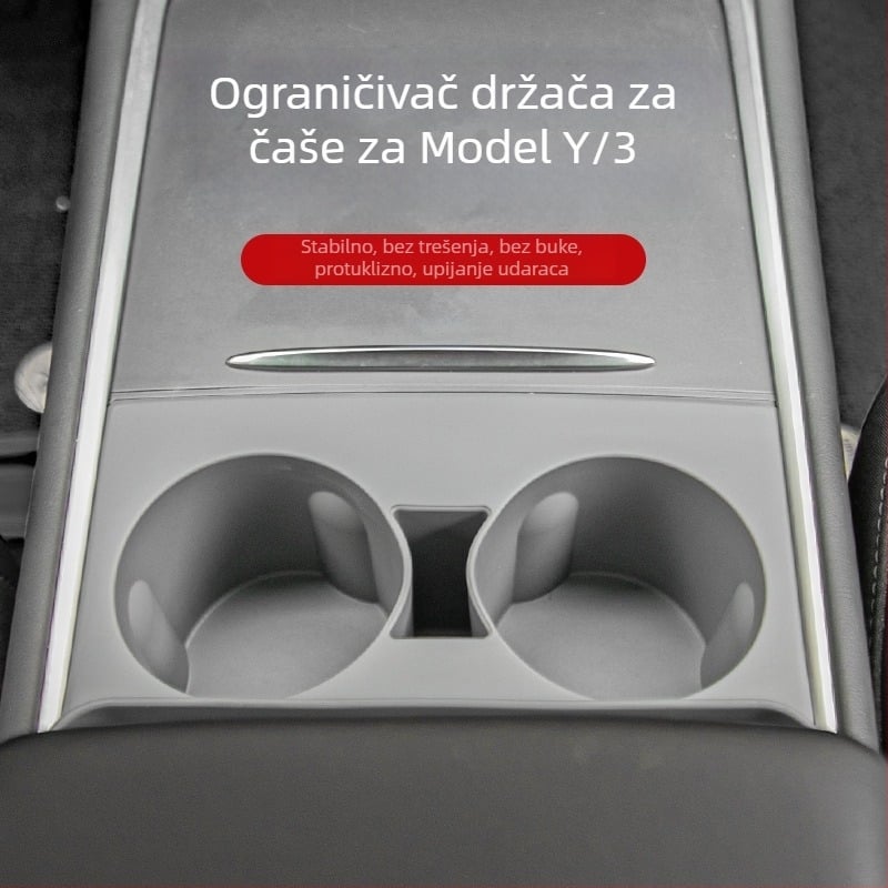 Silikonski limiter držača čaša za Tesla Model Y/3 — set podložaka za skladištenje otporan na visoke temperature