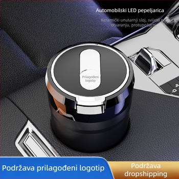 Auto pepaljka s LED noćnim svjetlom i dizanjem poklopca, keramički unutarnji spremnik, otporan na plamen (Model: Y17 • Brand: sanpai • Materijal: ABS s keramičkim unutarnjim uloškom • Težina: 254 g • Proizvodni proces: lijevanje)